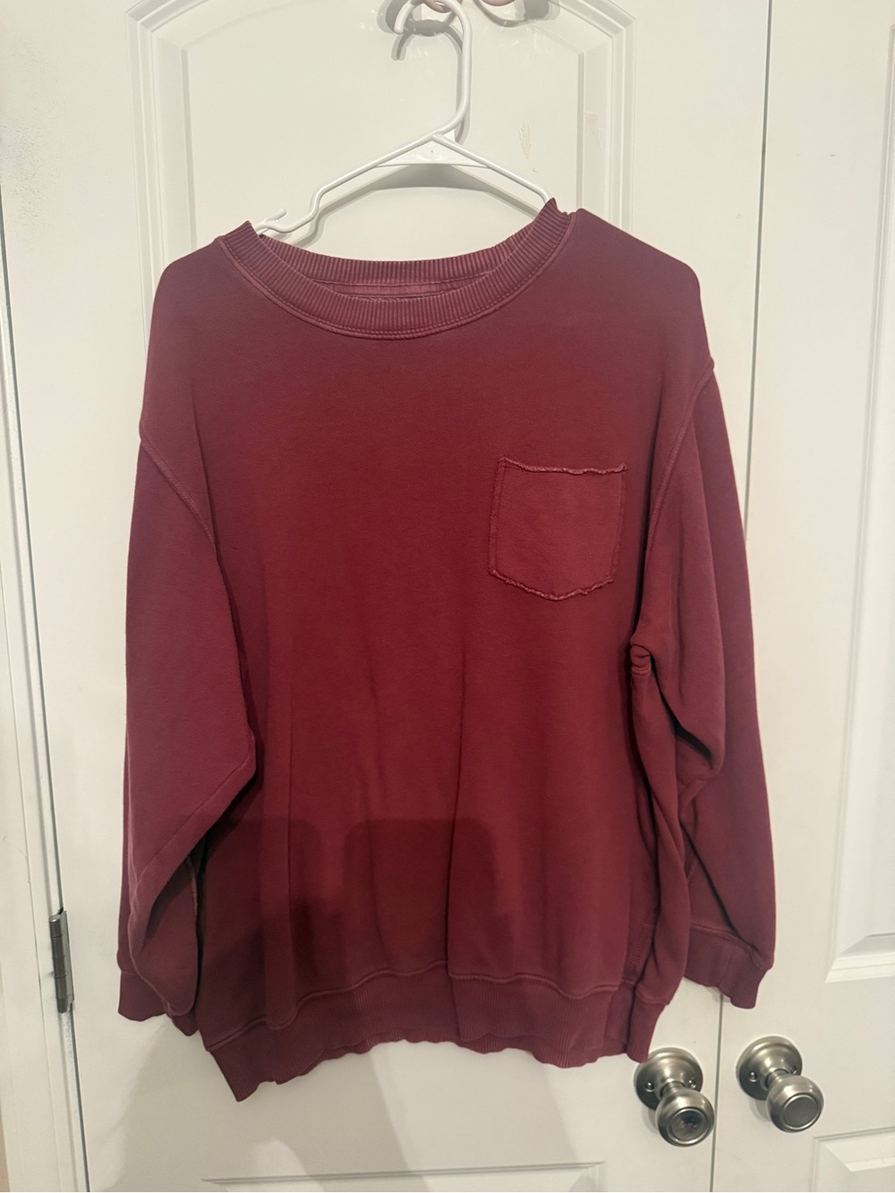 Aerie Oversized Crewneck - Burgundy